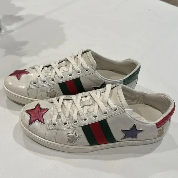 Authentic Gucci sneakers with stars design